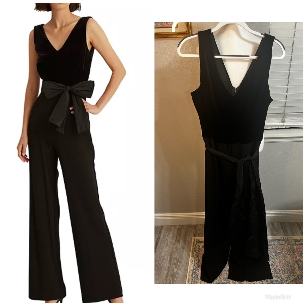 Lauren Ralph Lauren Velvet-Crepe
Sleeveless Jumpsuit 18 Black - Picture 1 of 16